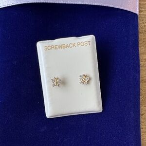 Child's Cubic Zirconia Butterfly Stud Earrings in 10K Gold